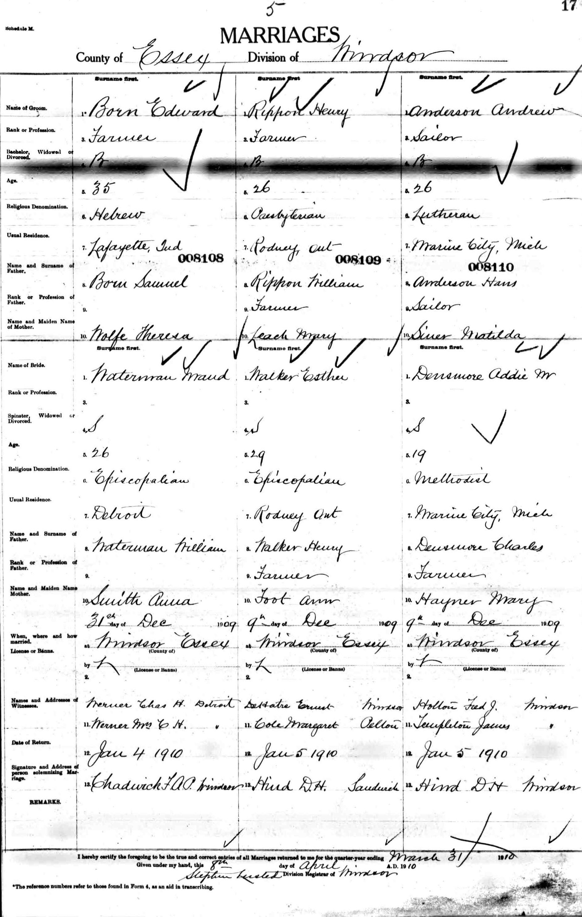 Addie Andrew MarLicense